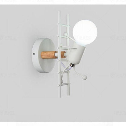 Wrought 1-Light Stair Climbing Villain Robot Sconce Lamp