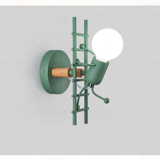 Wrought 1-Light Stair Climbing Villain Robot Sconce Lamp