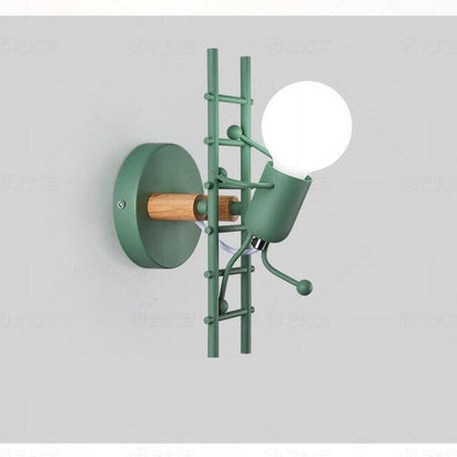 Wrought 1-Light Stair Climbing Villain Robot Sconce Lamp