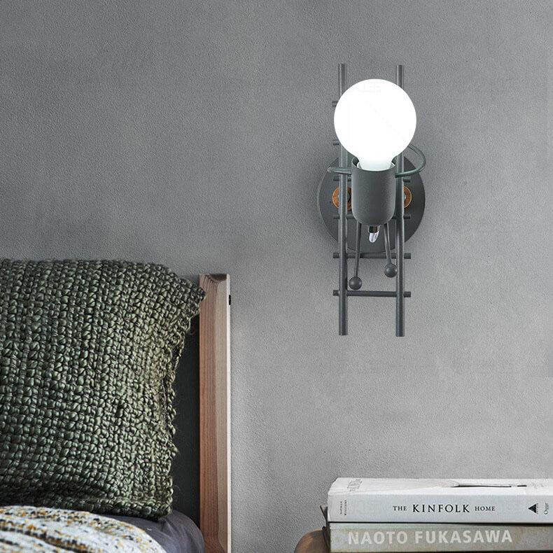 Wrought 1-Light Stair Climbing Villain Robot Sconce Lamp