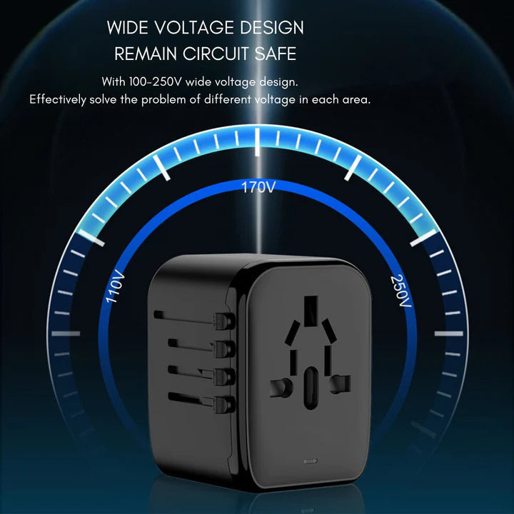 Universal Travel Adapter with 4 Plug Types