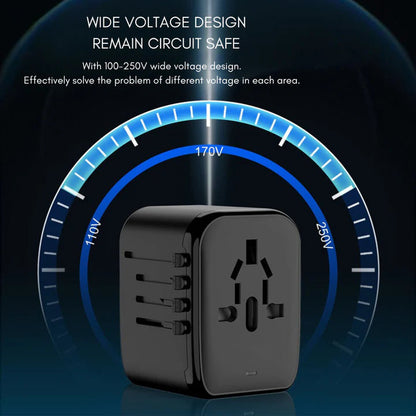 Universal Travel Adapter with 4 Plug Types