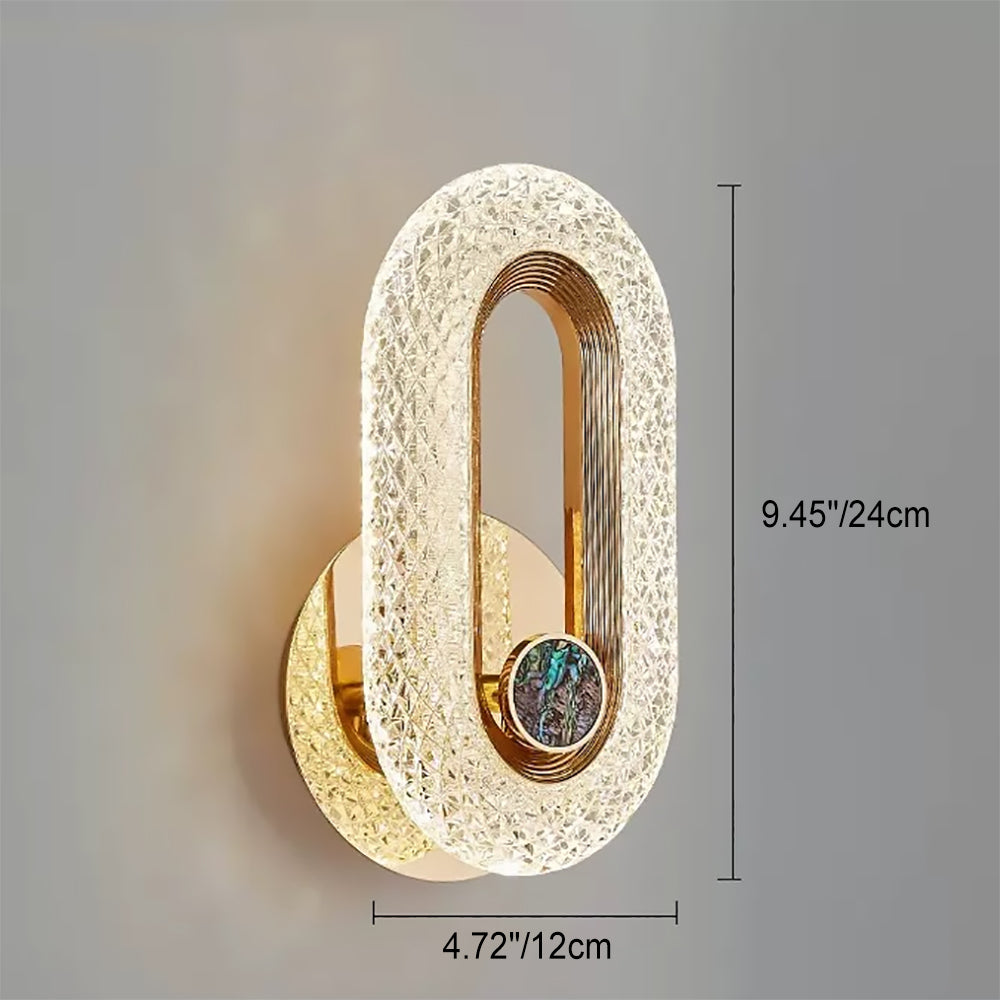 Zinc Alloy Acrylic Shade Oval Ring LED Wall Sconce Lamp