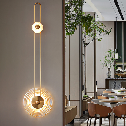 Deco Grain Glass Shade Iron Long Pole LED Wall Sconce Lamp