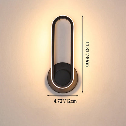 Simplicity Iron Oval Ring Rotatable LED Wall Sconce Lamp