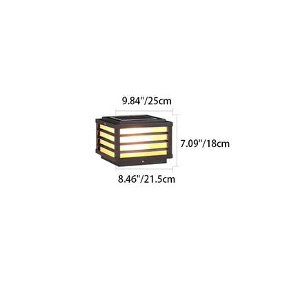 Modern Minimalist Waterproof Solar Square Aluminum PC LED Post Landscape Lighting for Garden