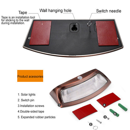 Solar Outdoor Waterproof Patio LED Wall Sconce Lamp