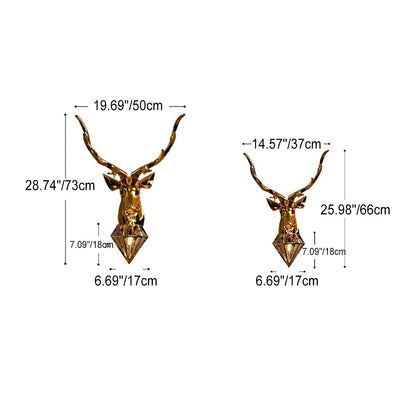 Creative Deer Head Resin 1-Light Wall Sconce Lamp