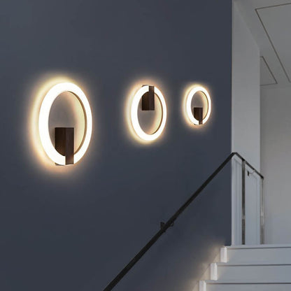 Minimalist Round Iron Aluminum PVC LED Wall Sconce Lamp