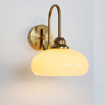 Nordic Round Dome Iron Glass 1-Light Wall Sconce Lamp