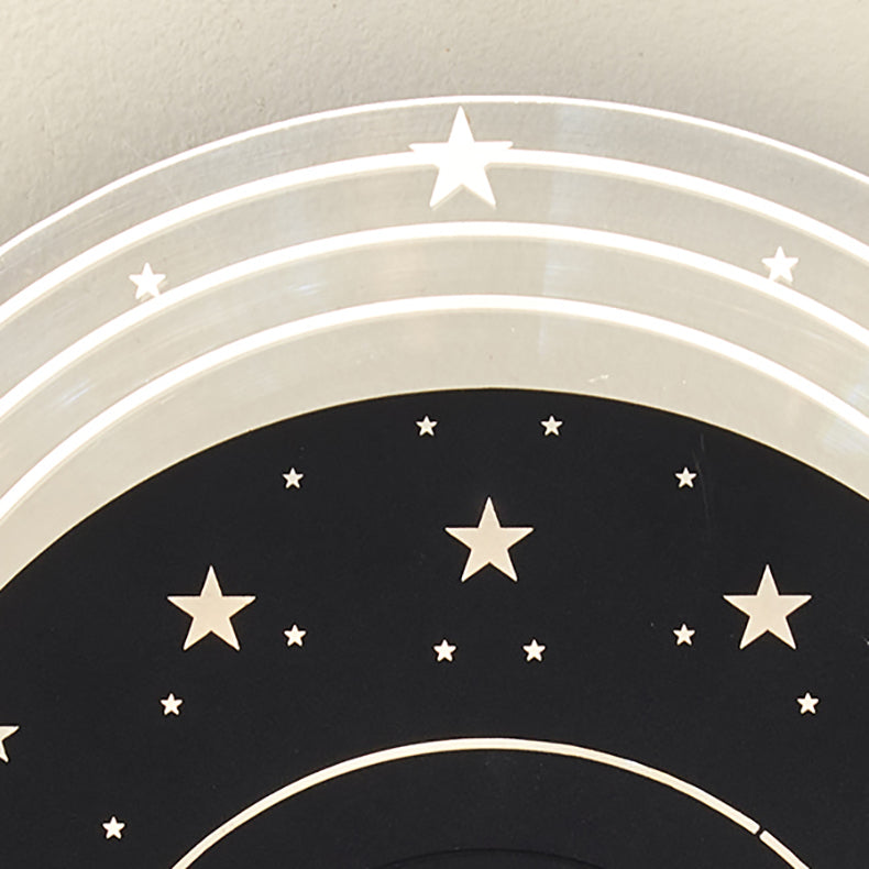 Starry Sky Moon Resin Astronaut Round LED Wall Sconce Lamp