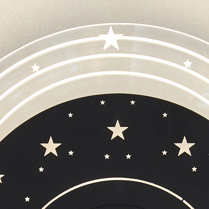 Starry Sky Moon Resin Astronaut Round LED Wall Sconce Lamp