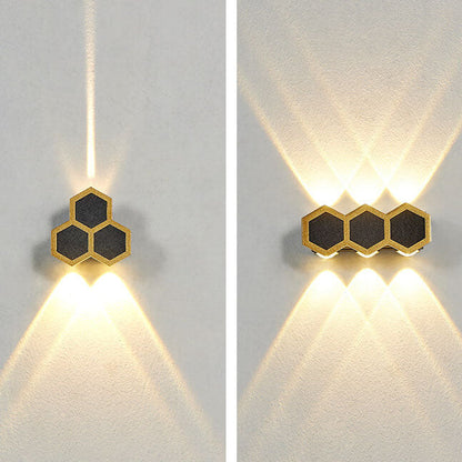 Outdoor Combination Black Gold LED Wall Sconce Lamp