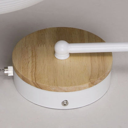Macaron Pole Round Cup Iron Wood 1-Light Wall Sconce Lamp
