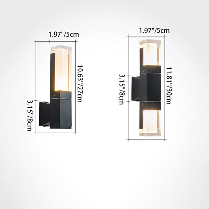 Simplicity Aluminum Acrylic LED Outdoor Wall Sconce Lamp