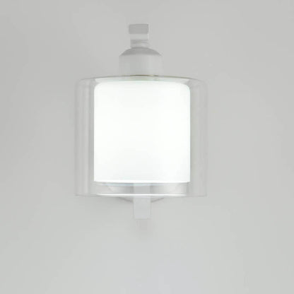 Deco Cylinder Cup Glass Metal 1-Light Wall Sconce Lamp