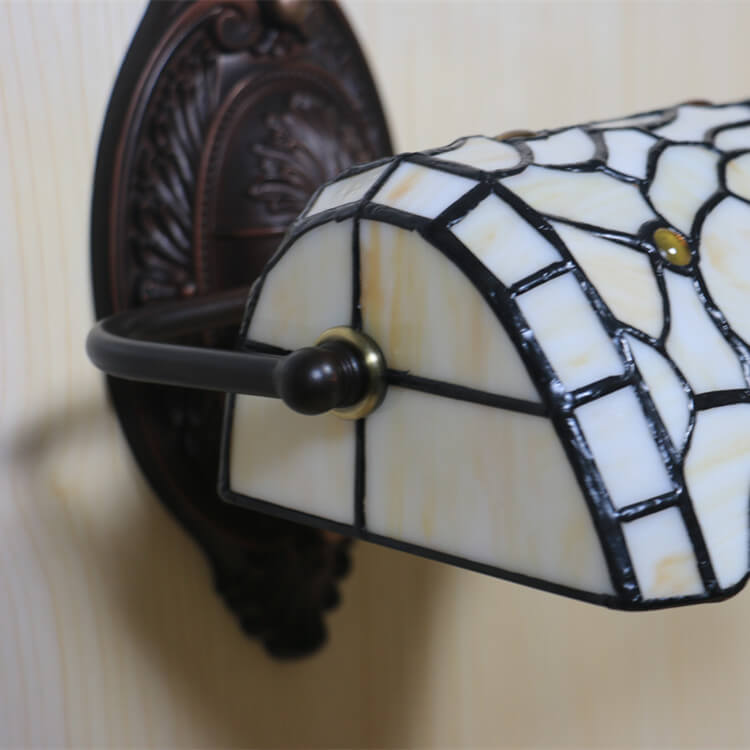 Tiffany Floral Stained Glass 1-Light Wall Sconce Lamp
