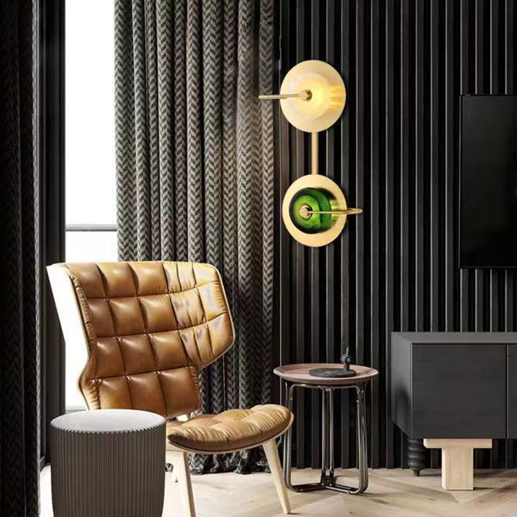 Contemporary Nordic Round Iron Glass LED Wall Sconce Lamp