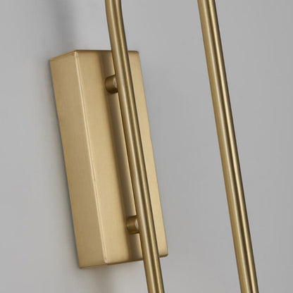 Light Full Copper Circle Curved Arm LED Wall Sconce Lamp