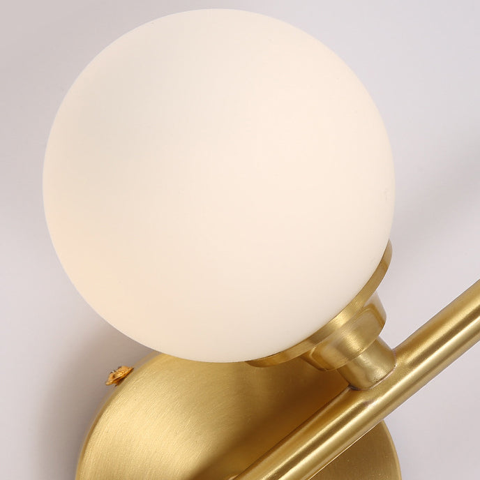 Gold Spherical Copper Glass Shade 4-Light Wall Sconce Lamp