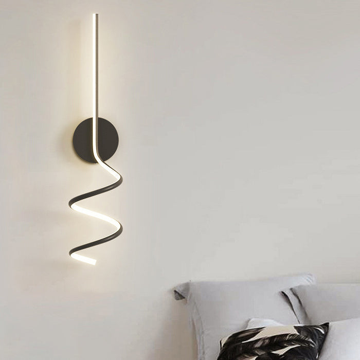 Modern Minimalist Spiral Aluminum Iron LED Wall Sconce Lamp