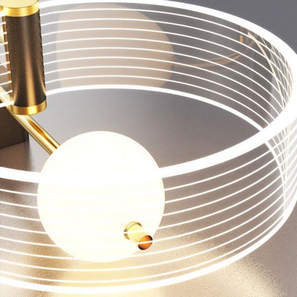 Minimalist Iron Acrylic Round Ring LED Wall Sconce Lamp