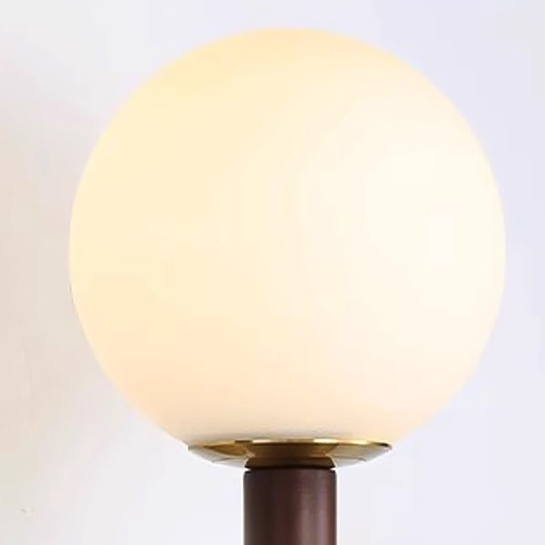 Cylinder Bead Wood Glass Metal 1-Light Wall Sconce Lamp