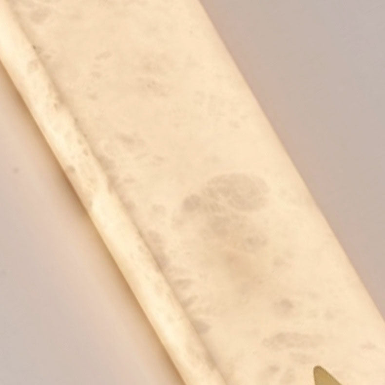 Chinese Marble All-Copper Rectangular LED Wall Sconce Lamp