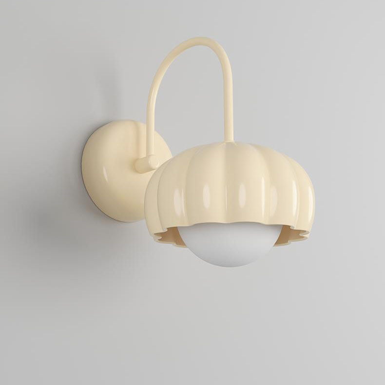 Minimalist Cream Oval Resin PE 1-Light Wall Sconce Lamp