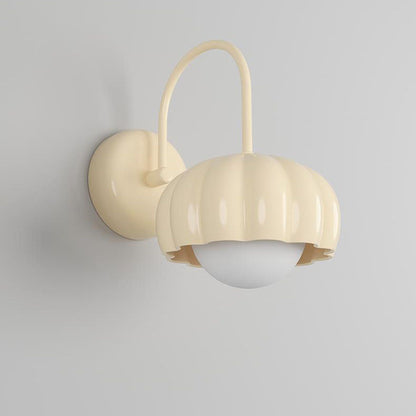 Minimalist Cream Oval Resin PE 1-Light Wall Sconce Lamp