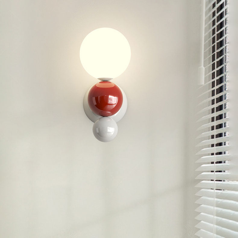 French Pearl Shape Plastic Iron 1-Light Wall Sconce Lamp