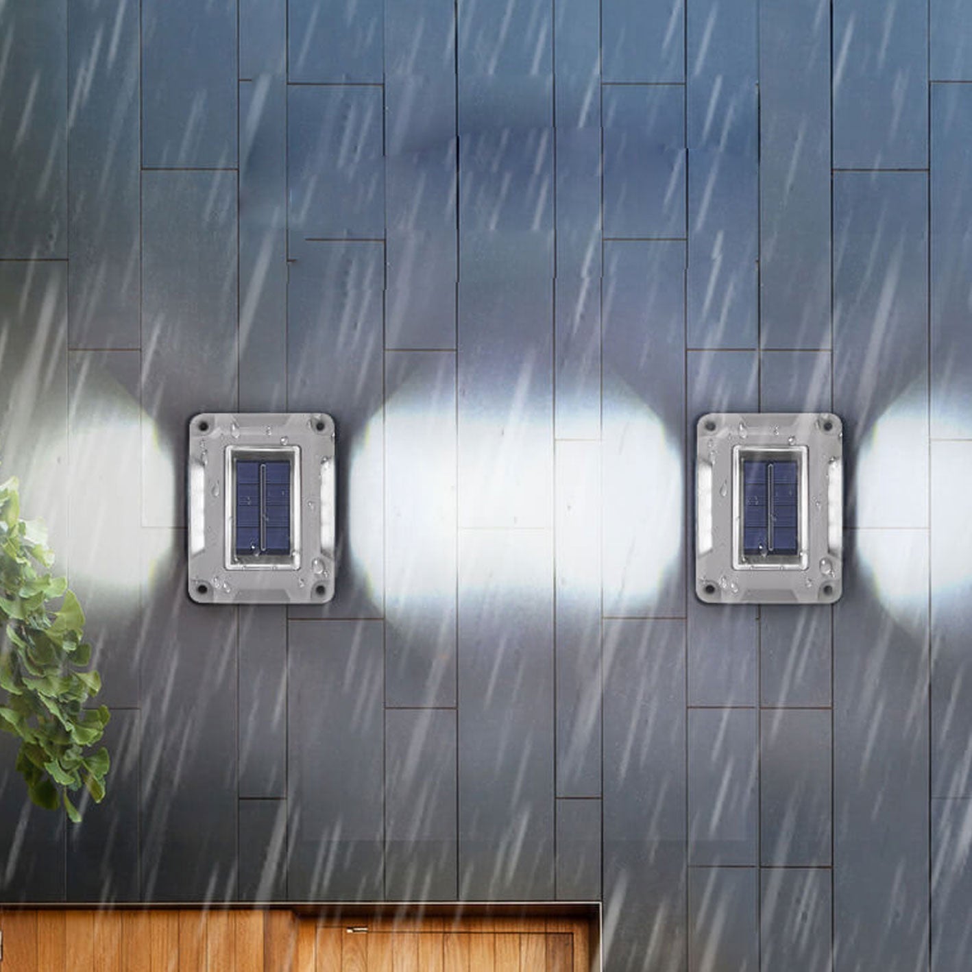 Solar Garden Bidirectional Lighting Wall Sconce Lamp