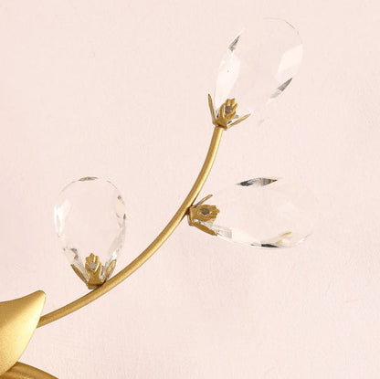 Deco Flower Hardware Glass Crystal 2-Light Wall Sconce Lamp