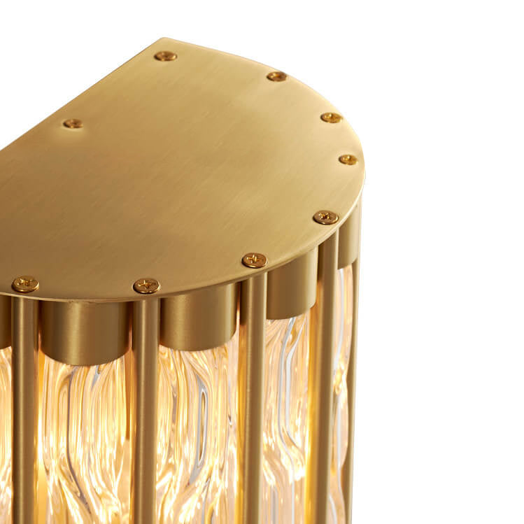 Rectangular Copper Glass 2/3 Light Wall Sconce Lamp