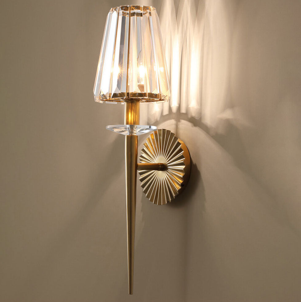 European Light Hardware Glass 1-Light Wall Sconce Lamp