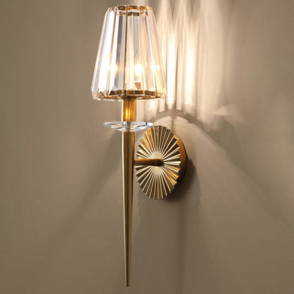 European Light Hardware Glass 1-Light Wall Sconce Lamp