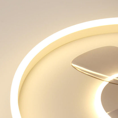Nordic Minimalist Round Invisible LED Flush Mount Ceiling Fan Light