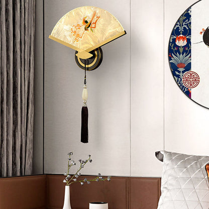 Chinese Copper Magnesium Acrylic LED Wall Sconce Lamp
