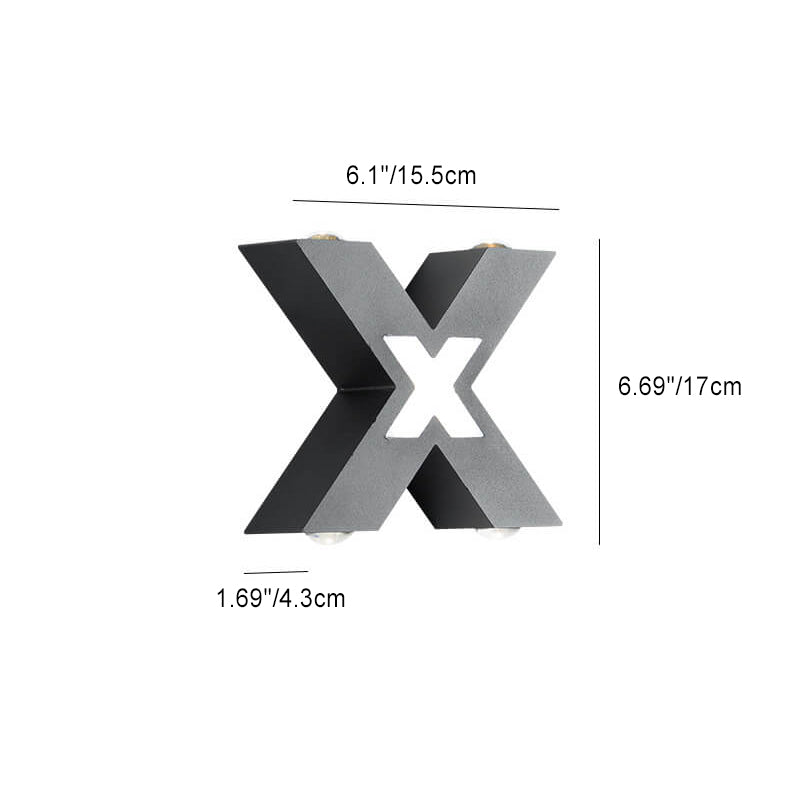 Minimalist Waterproof X-Shape Aluminum LED Wall Sconce Lamp