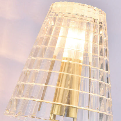 Luxury Round Textured Glass Copper 1-Light Wall Sconce Lamp