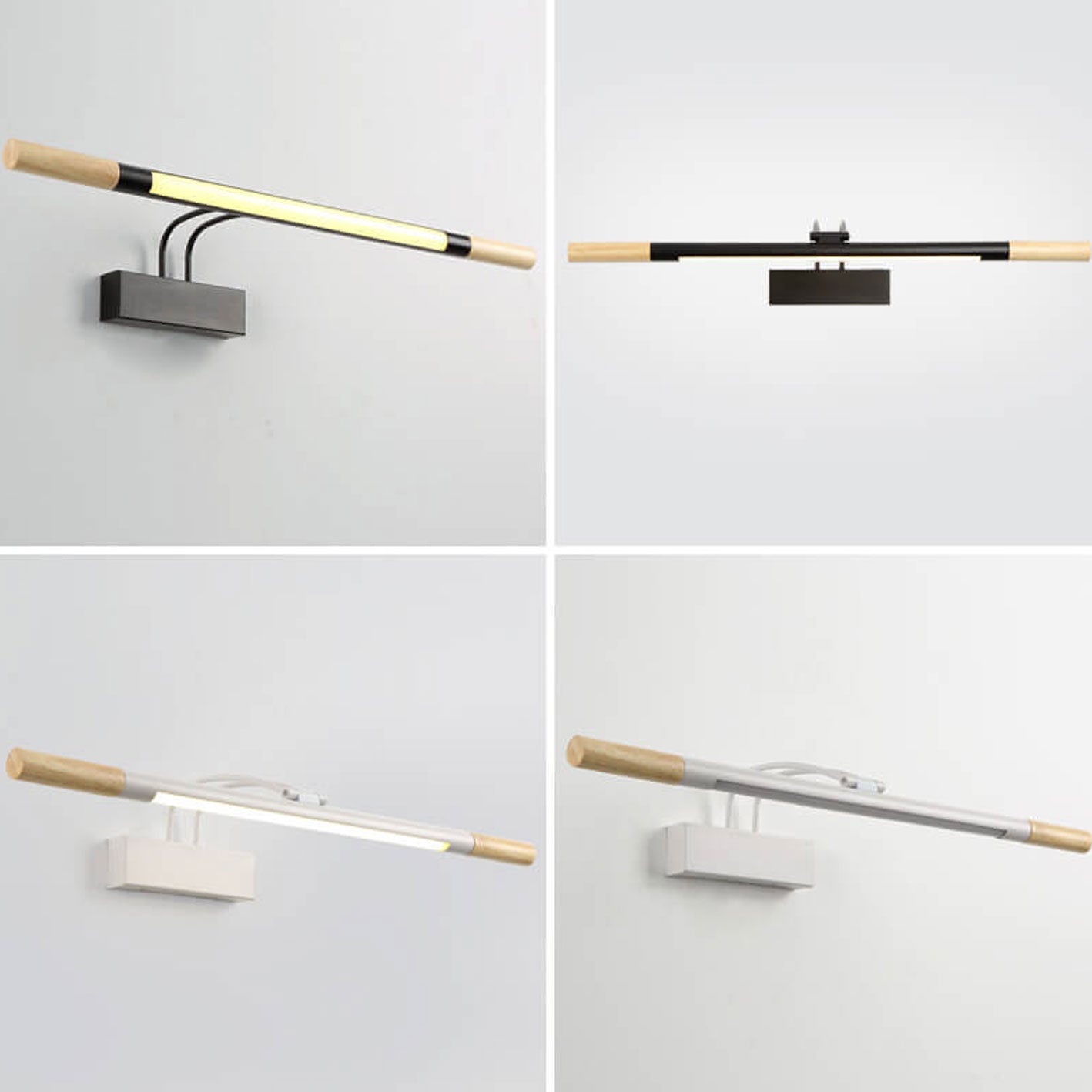 Solid Curved Arm Long Vanity Light LED Wall Sconce Lamp