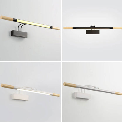 Solid Curved Arm Long Vanity Light LED Wall Sconce Lamp