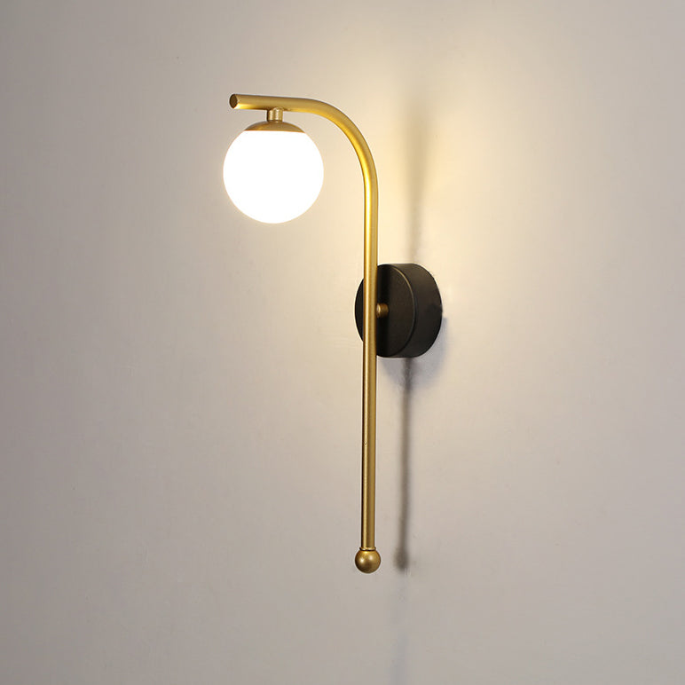 Acrylic Shade Iron Aluminum 1-Light Wall Sconce Lamp