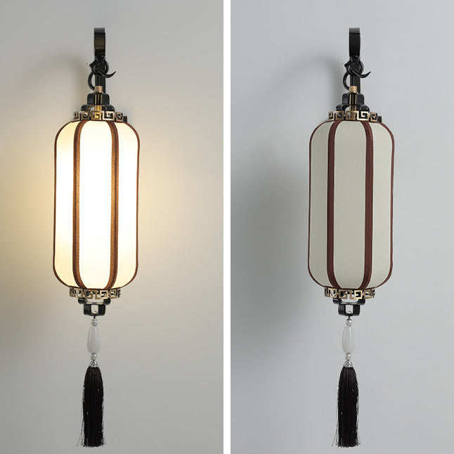 Chinese Copper Lantern Design 1-Light Wall Sconce Lamp