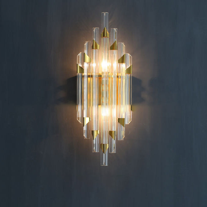 Luxury Stripe Hardware Crystal 2/4 Light Wall Sconce Lamp