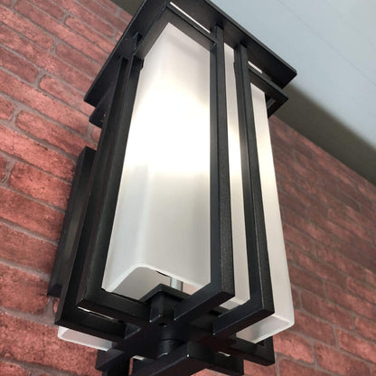 Chinese Glass Lampshade 1-Light Outdoor Wall Sconce Lamp