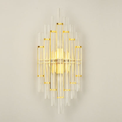 Crystal Column Rechargeable 2-Light Wall Sconce Lamp