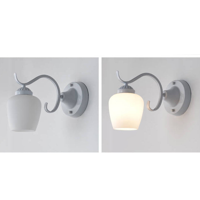 Retro Rustic Iron Glass 1-Light Wall Sconce Lamp