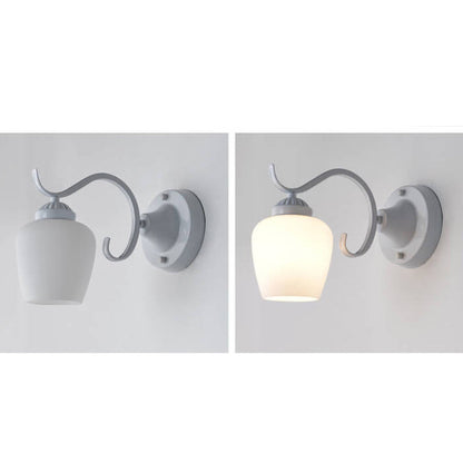 Retro Rustic Iron Glass 1-Light Wall Sconce Lamp