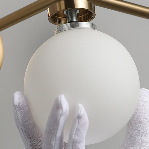 Mid-Century Iron Glass Ball 1/2/3-Light Wall Sconce Lamp